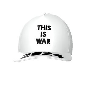 "THIS IS WAR" Black Label Couture White Baseball Cap